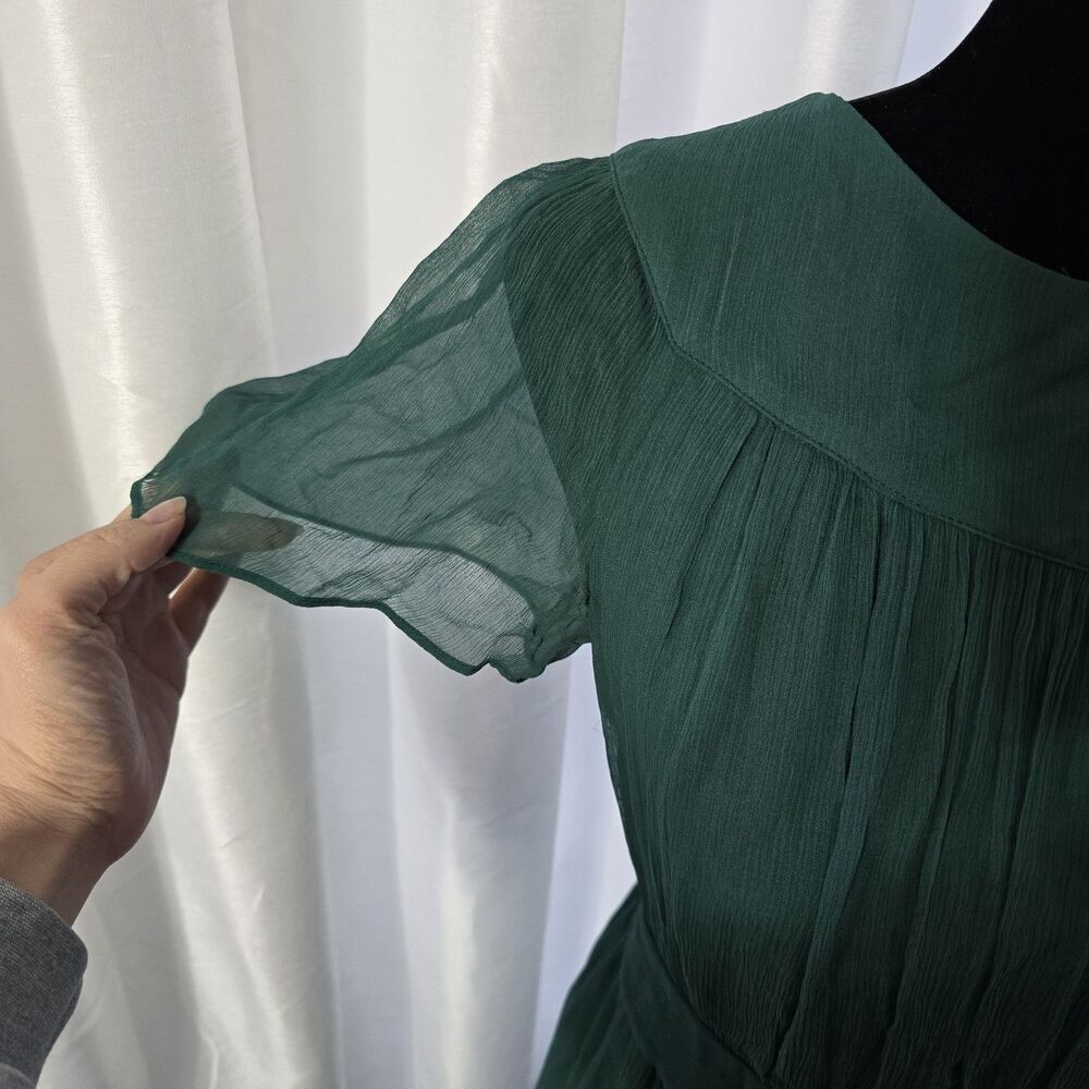 Boden Trim Detail Maxi Dress Deep Forest Green US 2 Womens Spring Photos Boho - Picture 5 of 12